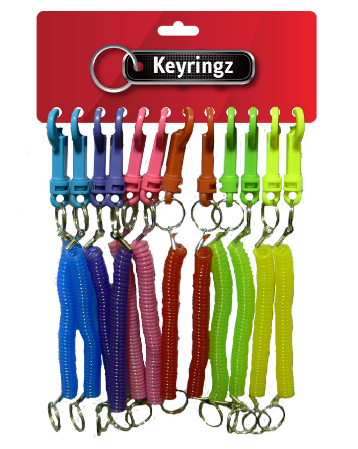 Spiral Neon Colours Keyring