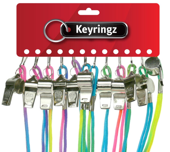 Metal Whistle on Rainbow Cord