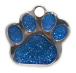 Pet tag Shaped Paw Glitter BLU