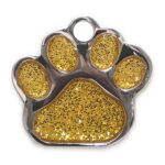 Pet Tag Shaped Paw Glitter Gol