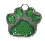Pet tag Shaped Paw Glitter Gre