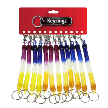 Multi Coloured Spiral with Mini Clip Keyring