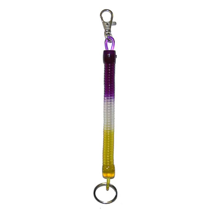 Multi Coloured Spiral with Mini Clip Keyring - Image 2