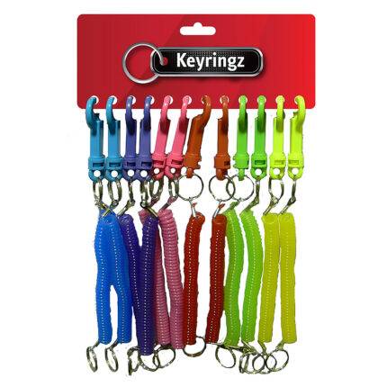 Spiral Neon Colours Keyring