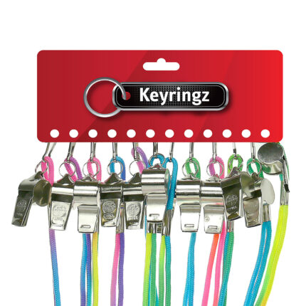 Metal Whistle on Rainbow Cord