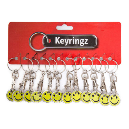 Trolley Coin New Smiley Face Keyring