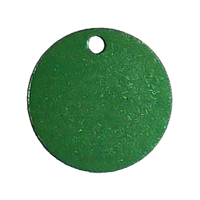 Aluminium Round Tag Green - Image 1