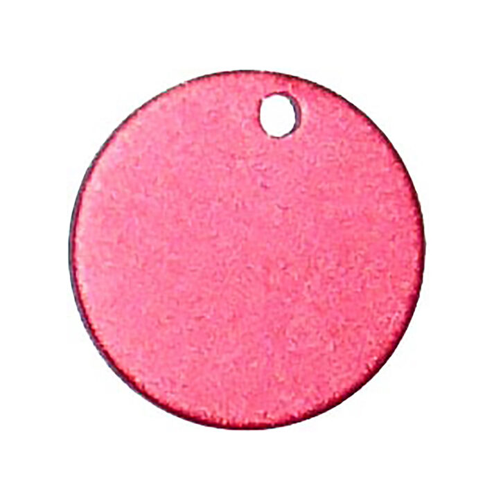 Aluminium Round Tag Red - Image 1