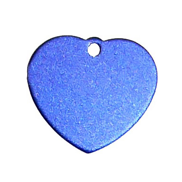 Aluminium Heart Tag Blue - Image 1