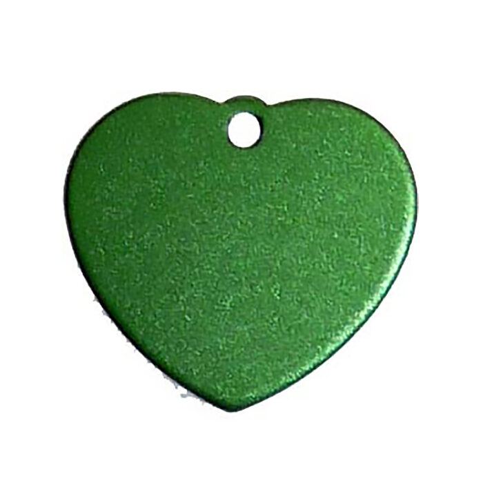 Aluminium Heart Tag Green - Image 1