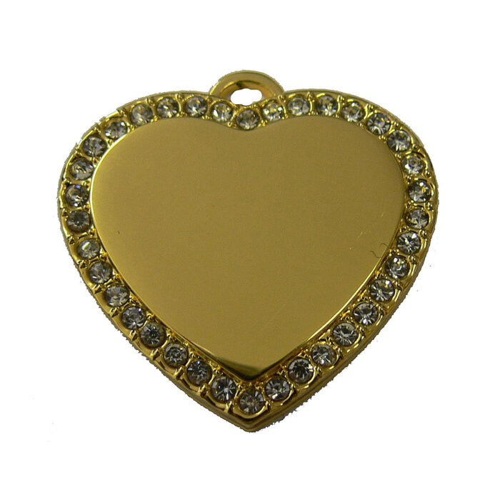 Heart Tag Gold Diamante - Image 1