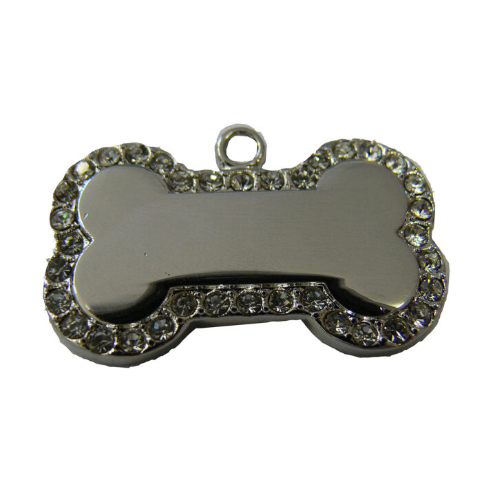 Bone Tag Silver Diamante - Image 1