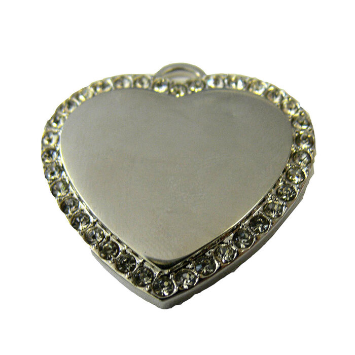 Heart Tag Silver Diamante - Image 1
