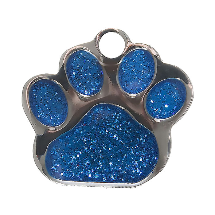 Paw Shaped Tag Glitter Blue - Image 1