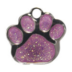 Paw Shaped Tag Glitter Pink