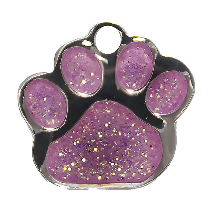 Paw Shaped Tag Glitter Pink - Image 1
