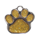 Paw Shaped Tag Glitter Gold