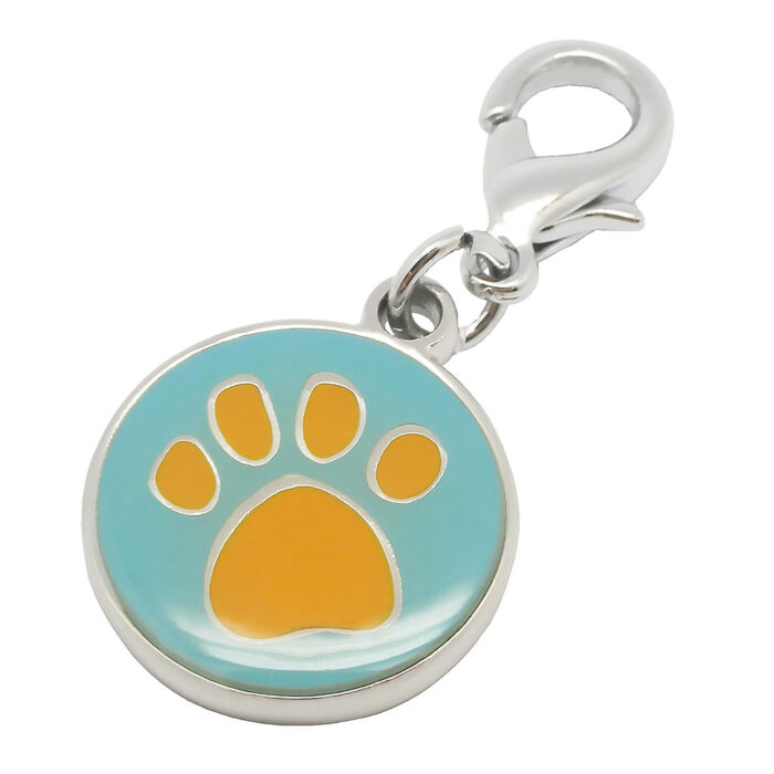 Pet Charm Round Enamel W/Paw - Image 1