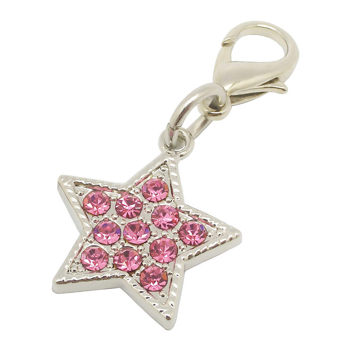 Pet Charm Crystal Star Pink - Image 1