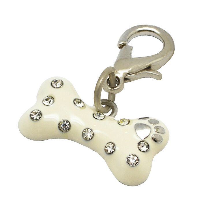 Pet Charm Crystal Bone White - Image 1