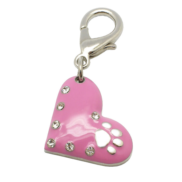 Pet Charm Crystal Heart Pink - Image 1