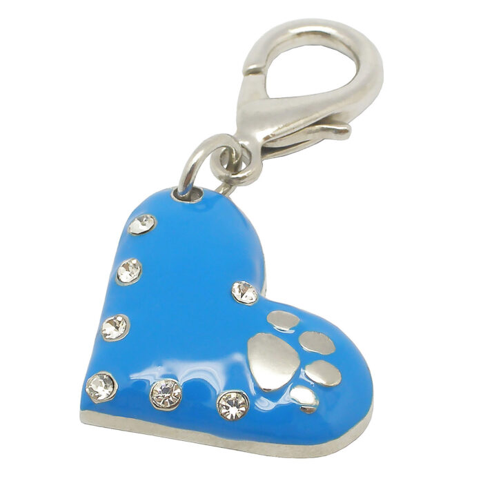 Pet Charm Crystal Heart Blue - Image 1