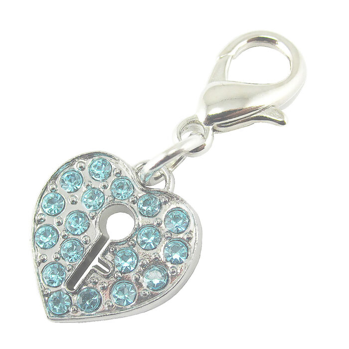 Pet Charm Crystal L/Heart Blue - Image 1