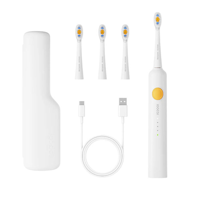 SOOCAS Aura Electric Toothbrush, 1 Year Battery Life Sonic Toothbrush 15x Plaque Removal, Water Proof Travel Case